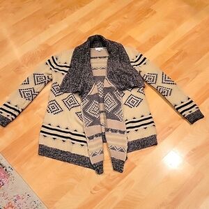 Oversized Aztec Knit Sweater Cardigan Size Small